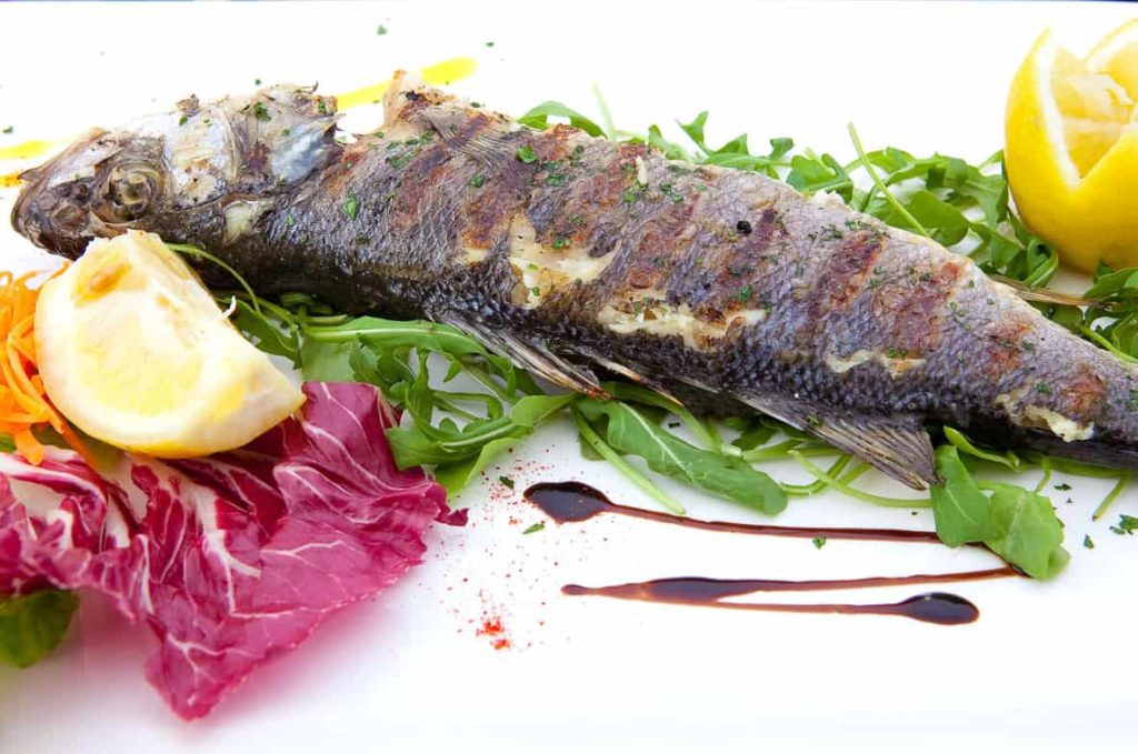 Dettaglio piatto di pesce